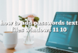 how to add passwords text files windows 11 10